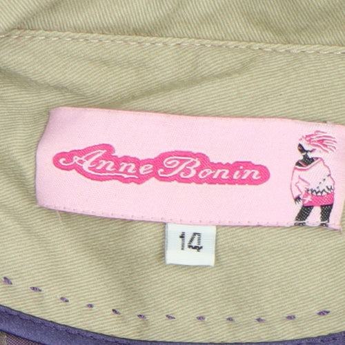 Anne Bonin Women Beige Size 14 Classic Twill Short Jacket