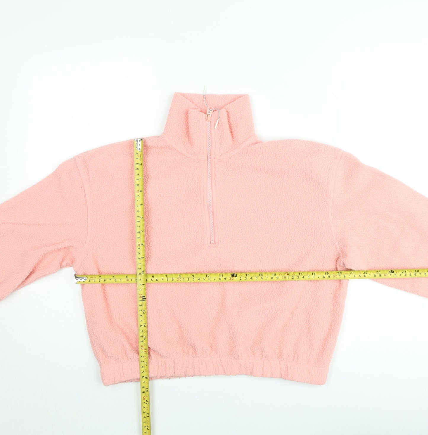 Weekday Women's Pink Fleece Half Zip Pullover Sweatshirt XS