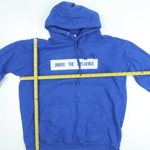 Stars & Stripes Mens Blue Pullover Hoodie L Graphic Print Cotton