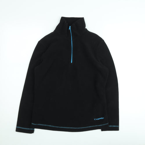 Campri Men's Black Fleece 1/4 Zip Pullover Sweatshirt M