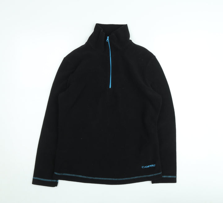 Campri Men's Black Fleece 1/4 Zip Pullover Sweatshirt M