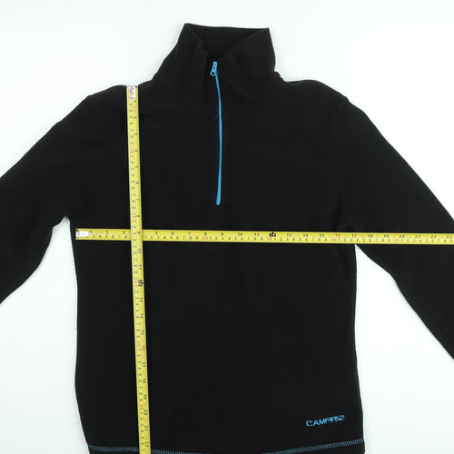 Campri Men's Black Fleece 1/4 Zip Pullover Sweatshirt M