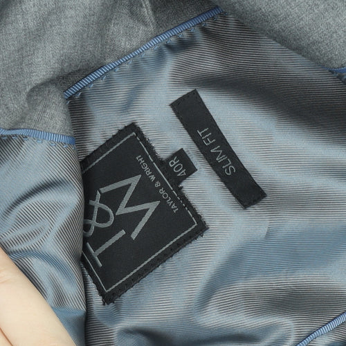 Taylor & Wright Men's Grey Slim Fit Blazer 40in Chest Regular