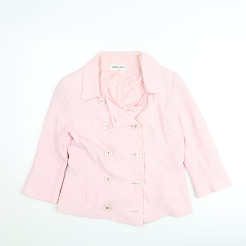 Georges Rech Women Pink Double-Breasted Blazer Size 10