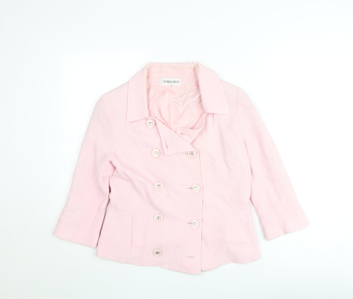 Georges Rech Women Pink Double-Breasted Blazer Size 10