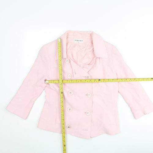 Georges Rech Women Pink Double-Breasted Blazer Size 10