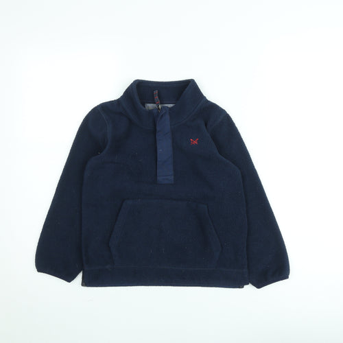 Crew Clothing Kids Boys Navy Fleece Jumper 7-8 Years Half Zip Warm Pullover