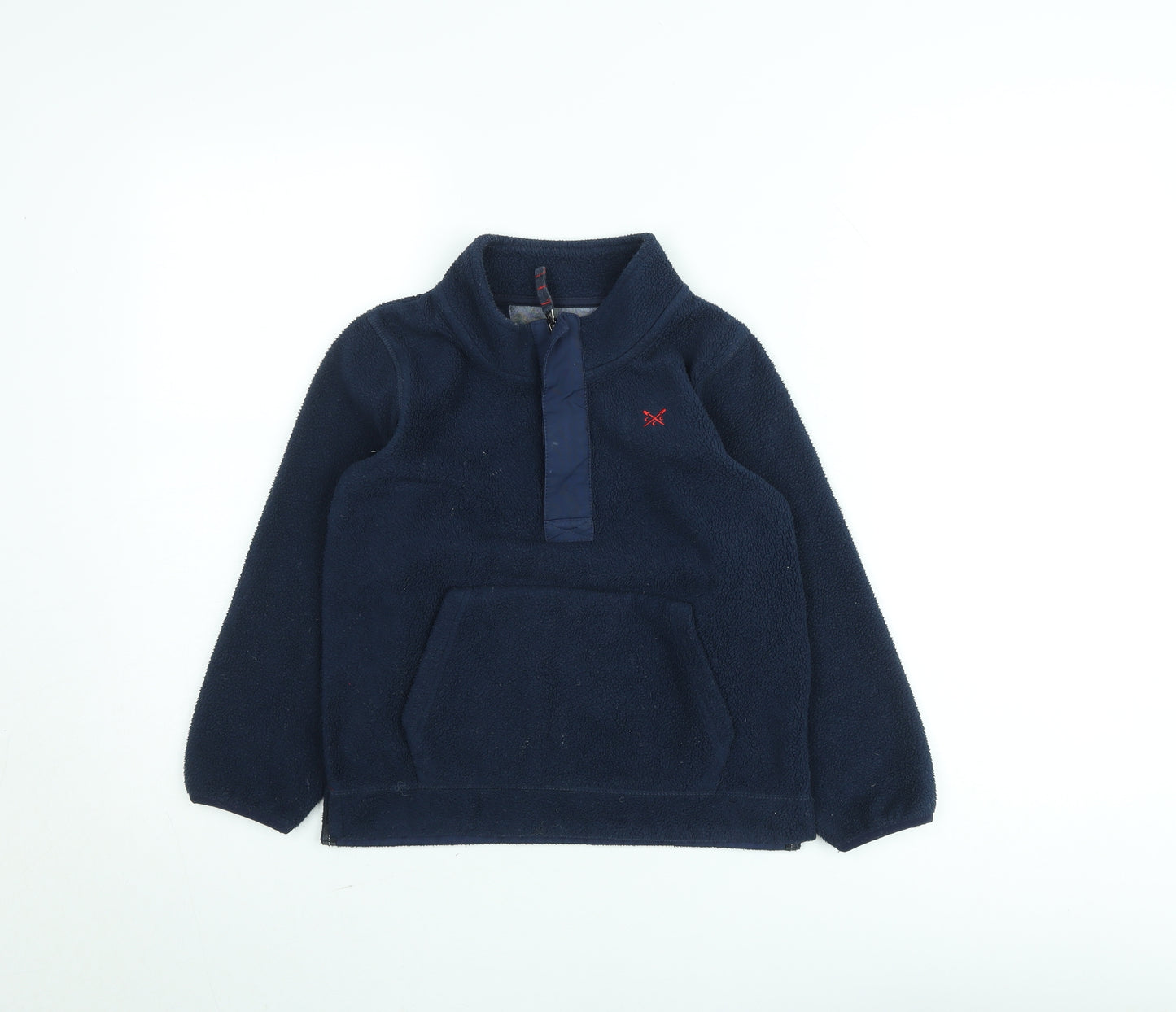 Crew Clothing Kids Boys Navy Fleece Jumper 7-8 Years Half Zip Warm Pullover