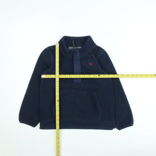 Crew Clothing Kids Boys Navy Fleece Jumper 7-8 Years Half Zip Warm Pullover