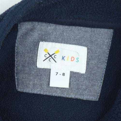 Crew Clothing Kids Boys Navy Fleece Jumper 7-8 Years Half Zip Warm Pullover