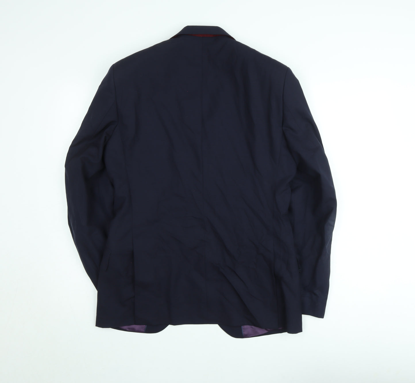 REDA Men's Blue 38R Wool Single-Breasted Blazer Jacket