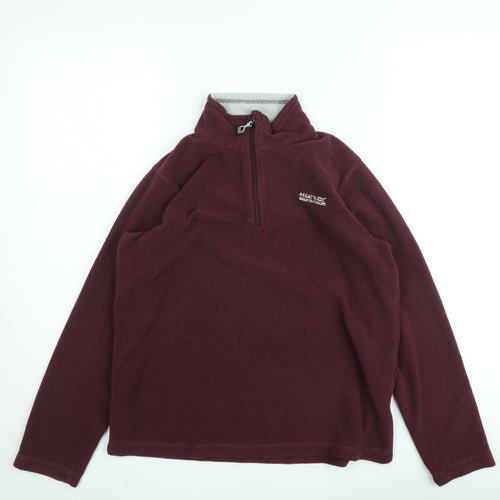Regatta Women Burgundy Fleece 1/2 Zip Pullover Sweatshirt UK 10