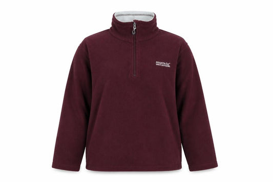 Front view of Regatta Women Burgundy Fleece 1/2 Zip Pullover Sweatshirt UK 10