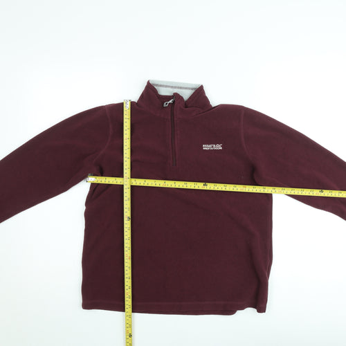 Regatta Women Burgundy Fleece 1/2 Zip Pullover Sweatshirt UK 10