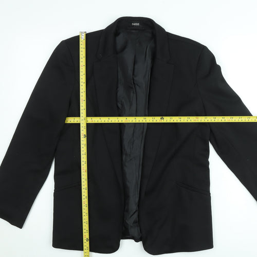 Oasis Women Black Size 12 Single-Breasted Notch Blazer Jacket