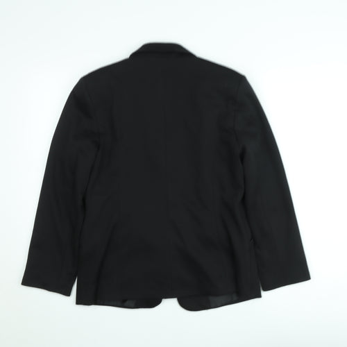 Oasis Women Black Size 12 Single-Breasted Notch Blazer Jacket