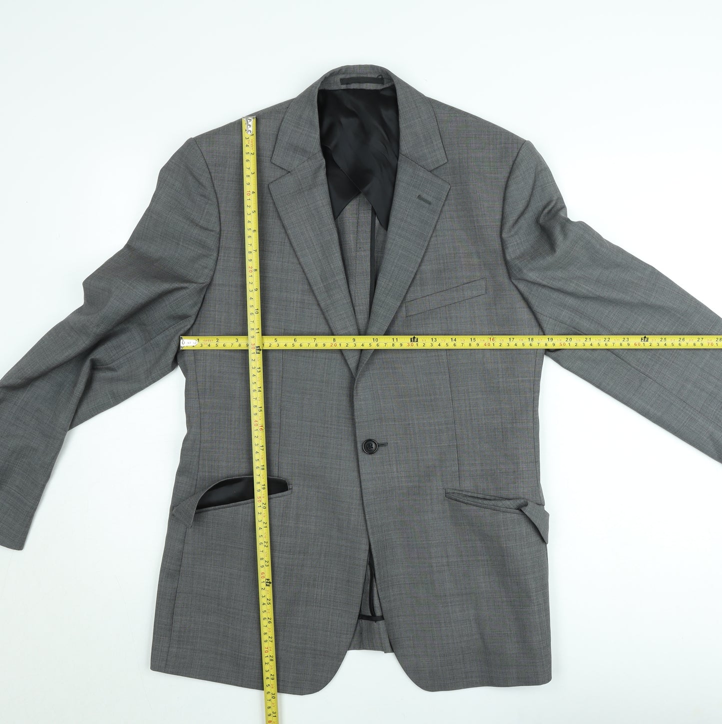 Reiss Men's Grey Check Wool Suit Jacket 36R Classic Formal