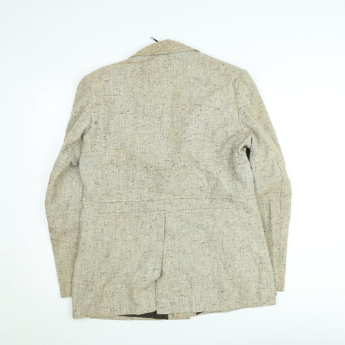 Aldon Womens Beige Wool Blend Tweed Single Breasted Blazer Jacket XL