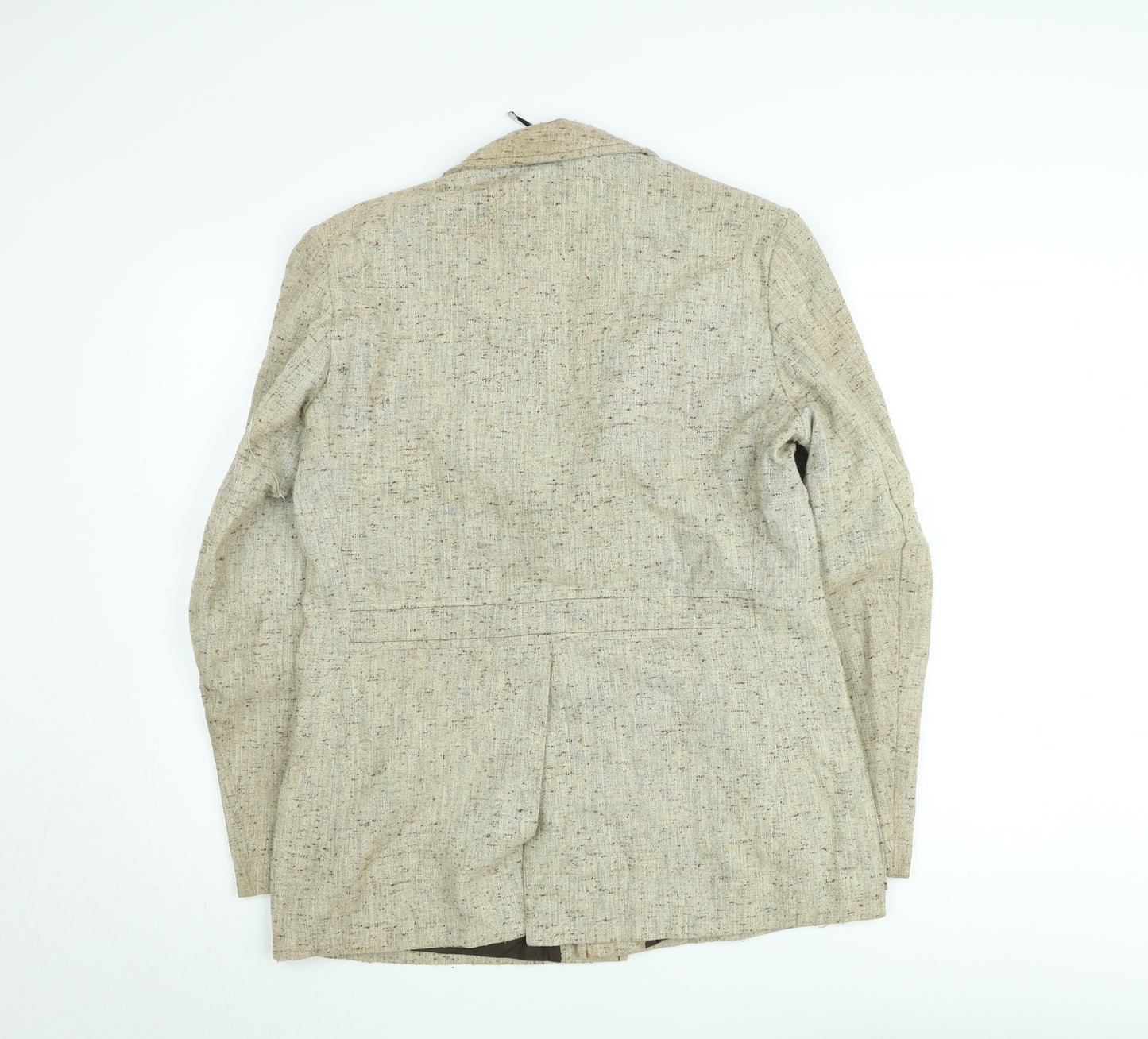 Aldon Womens Beige Wool Blend Tweed Single Breasted Blazer Jacket XL