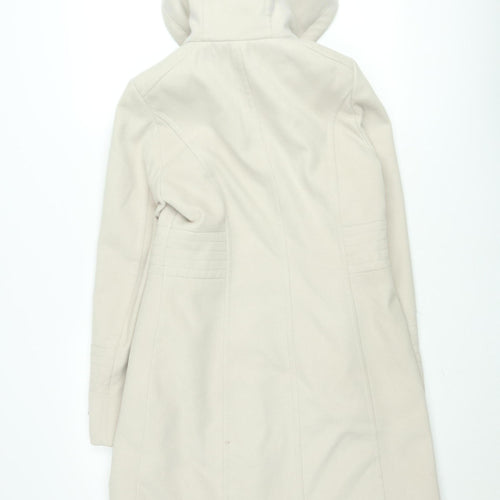 Wallis Women’s Beige Hooded Mid-Length Rain Coat Size 8
