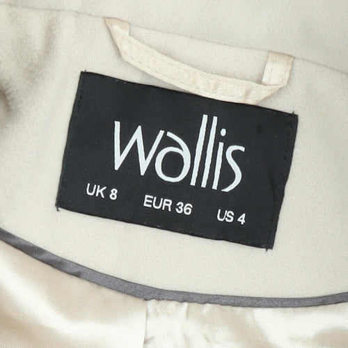 Wallis Women’s Beige Hooded Mid-Length Rain Coat Size 8