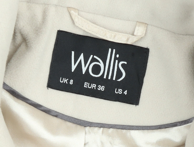 Wallis Women’s Beige Hooded Mid-Length Rain Coat Size 8