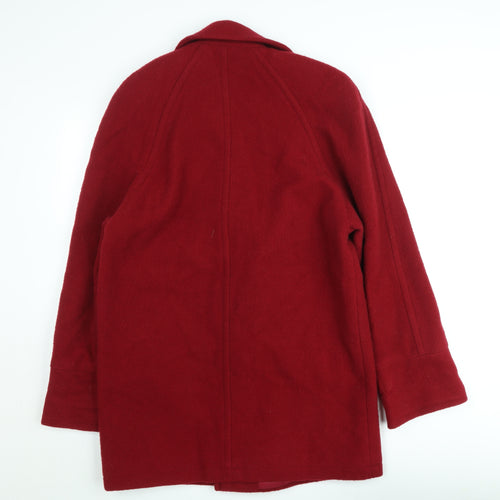 Definitions Women's Red Wool Pea Coat Size 12 Lined Classic Style
