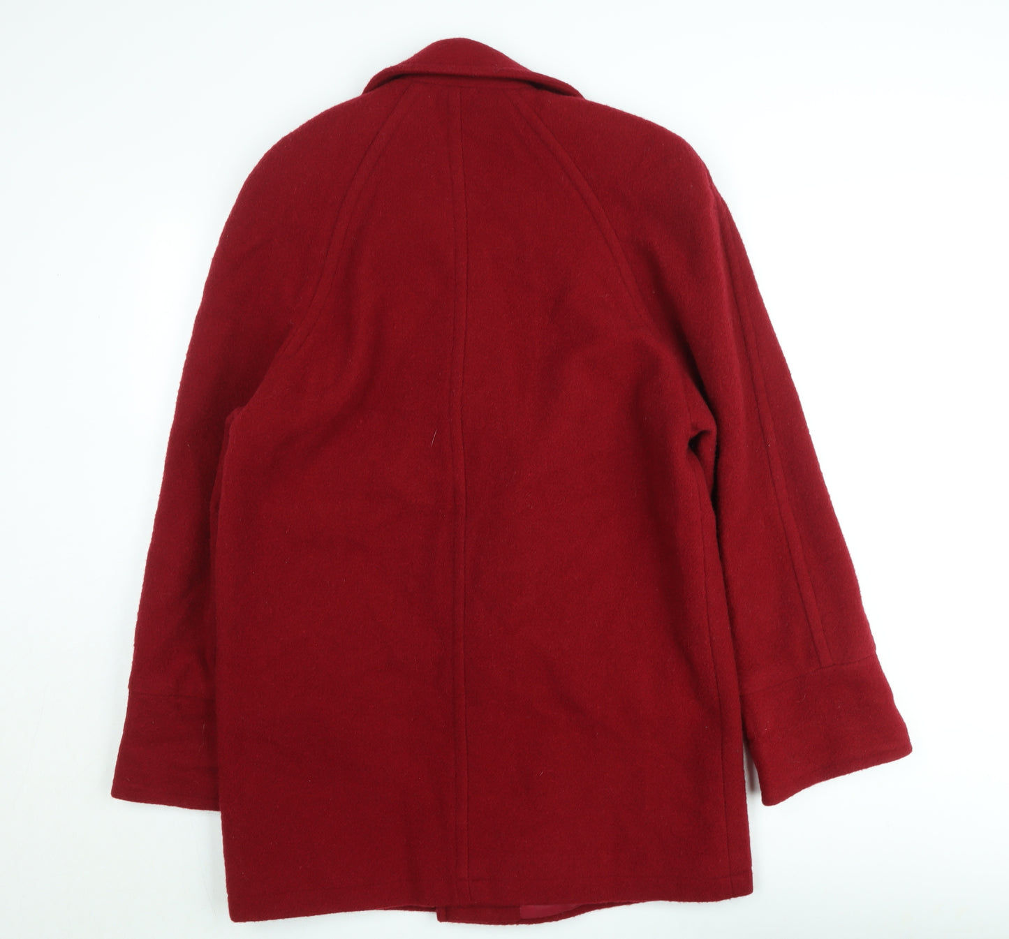Definitions Women's Red Wool Pea Coat Size 12 Lined Classic Style