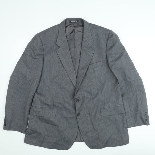 Marks and Spencer St Michael Men's Grey 44 Short Wool Blend Blazer Jacket