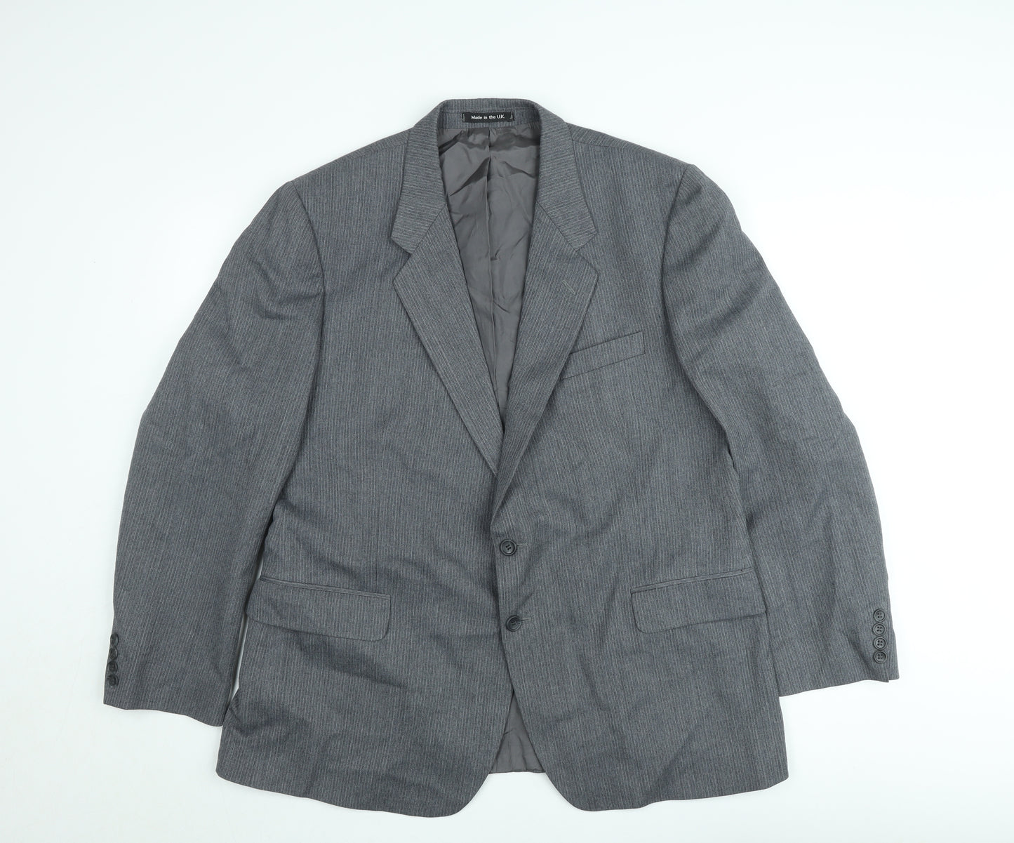 Marks and Spencer St Michael Men's Grey 44 Short Wool Blend Blazer Jacket