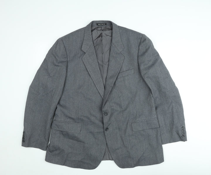 Marks and Spencer St Michael Men's Grey 44 Short Wool Blend Blazer Jacket