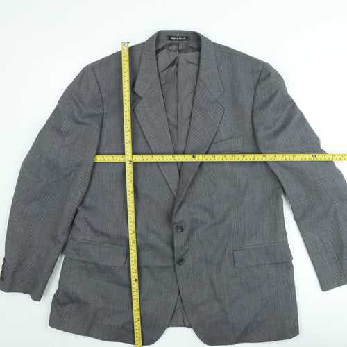 Marks and Spencer St Michael Men's Grey 44 Short Wool Blend Blazer Jacket