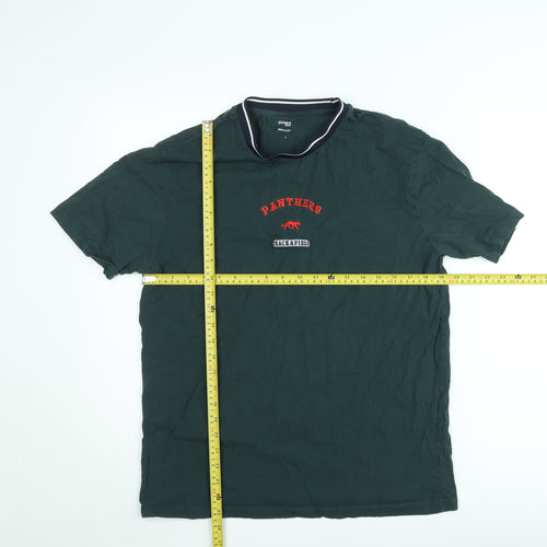 Dunnes Stores Men's Green Panthers Regular Fit Cotton T-Shirt Size L