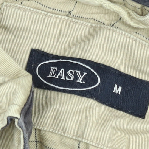 EASY Men's Beige Cotton Twill Full Zip Casual Jacket Size M