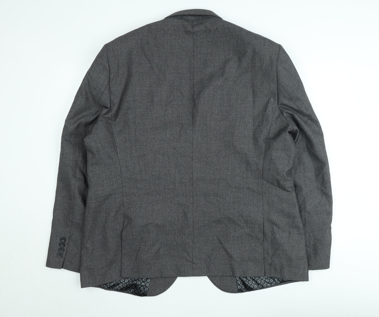 Next Men’s Grey Tailored Fit Blazer Jacket 46R Wool Blend