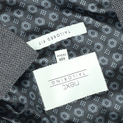 Next Men’s Grey Tailored Fit Blazer Jacket 46R Wool Blend