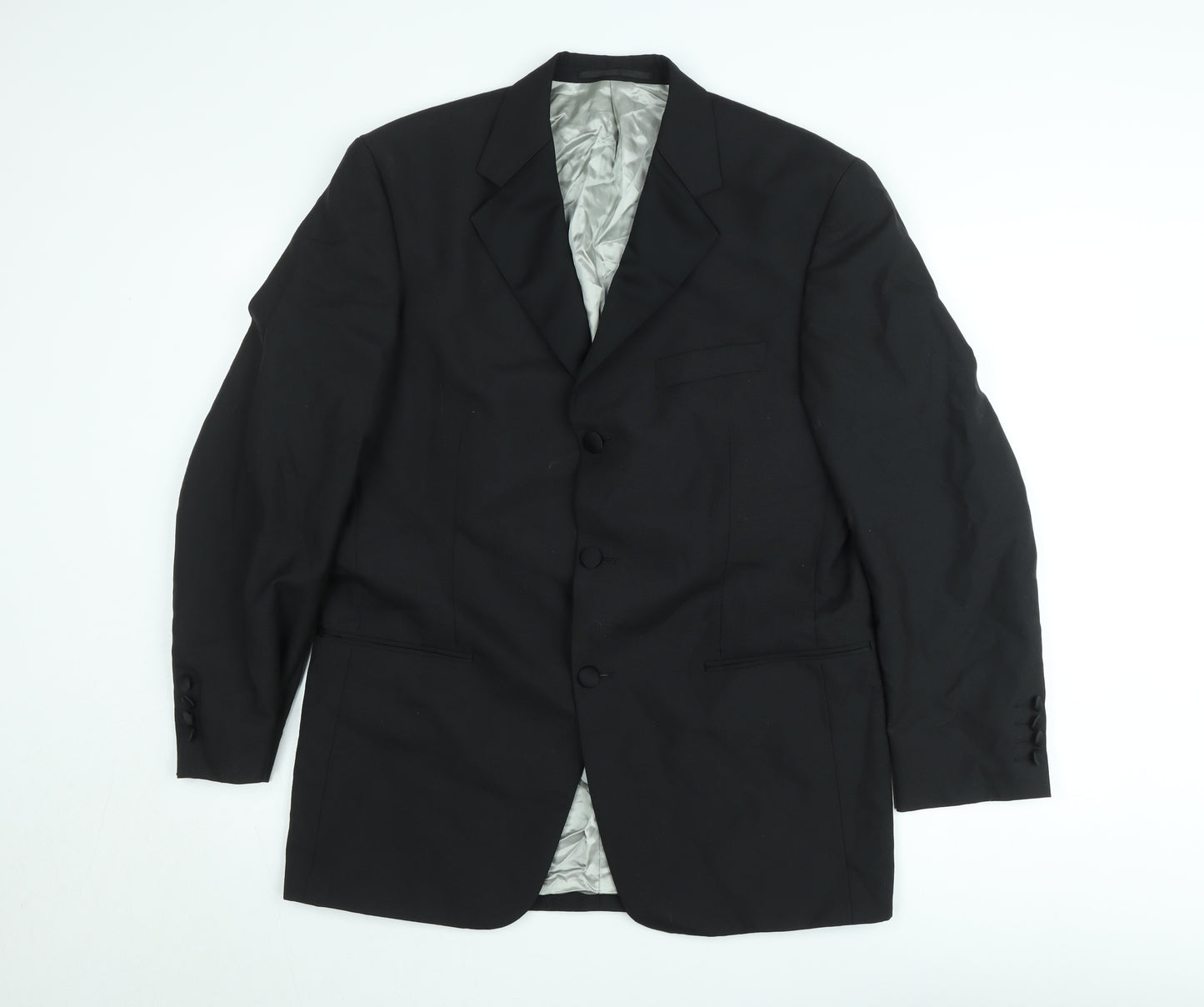 Allders Men's Black Wool Blend Classic Fit 40R Blazer Jacket