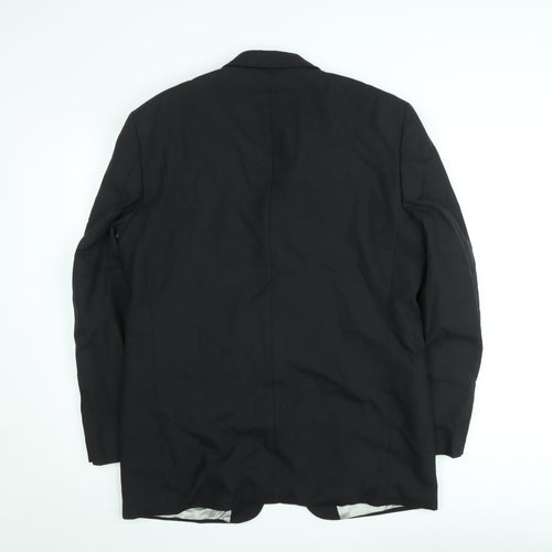Allders Men's Black Wool Blend Classic Fit 40R Blazer Jacket
