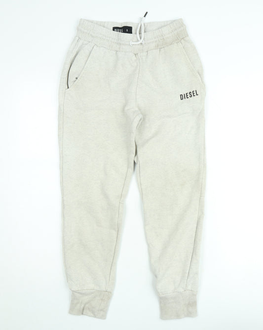 Diesel Men’s Beige Jogger Trousers S Regular Fit Cotton Blend