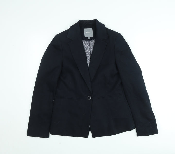 Principles Womens Black Size 8 Tailored One Button Blazer Jacket