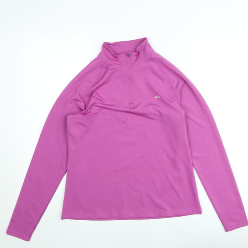MP Women's Pink Long Sleeve 1/4 Zip Pullover Sweatshirt Size L