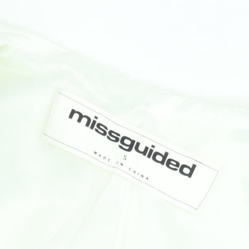 Missguided Women’s Ivory Cropped Lace Up Sleeveless Blouse Size S