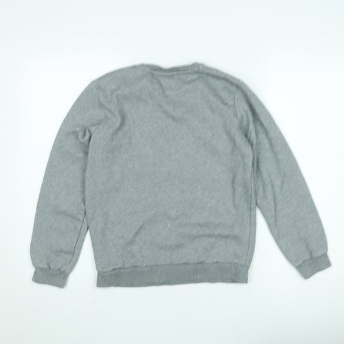 Puma Boys Grey Logo Fleece Sweatshirt 13-14 Years Pullover Crew Neck