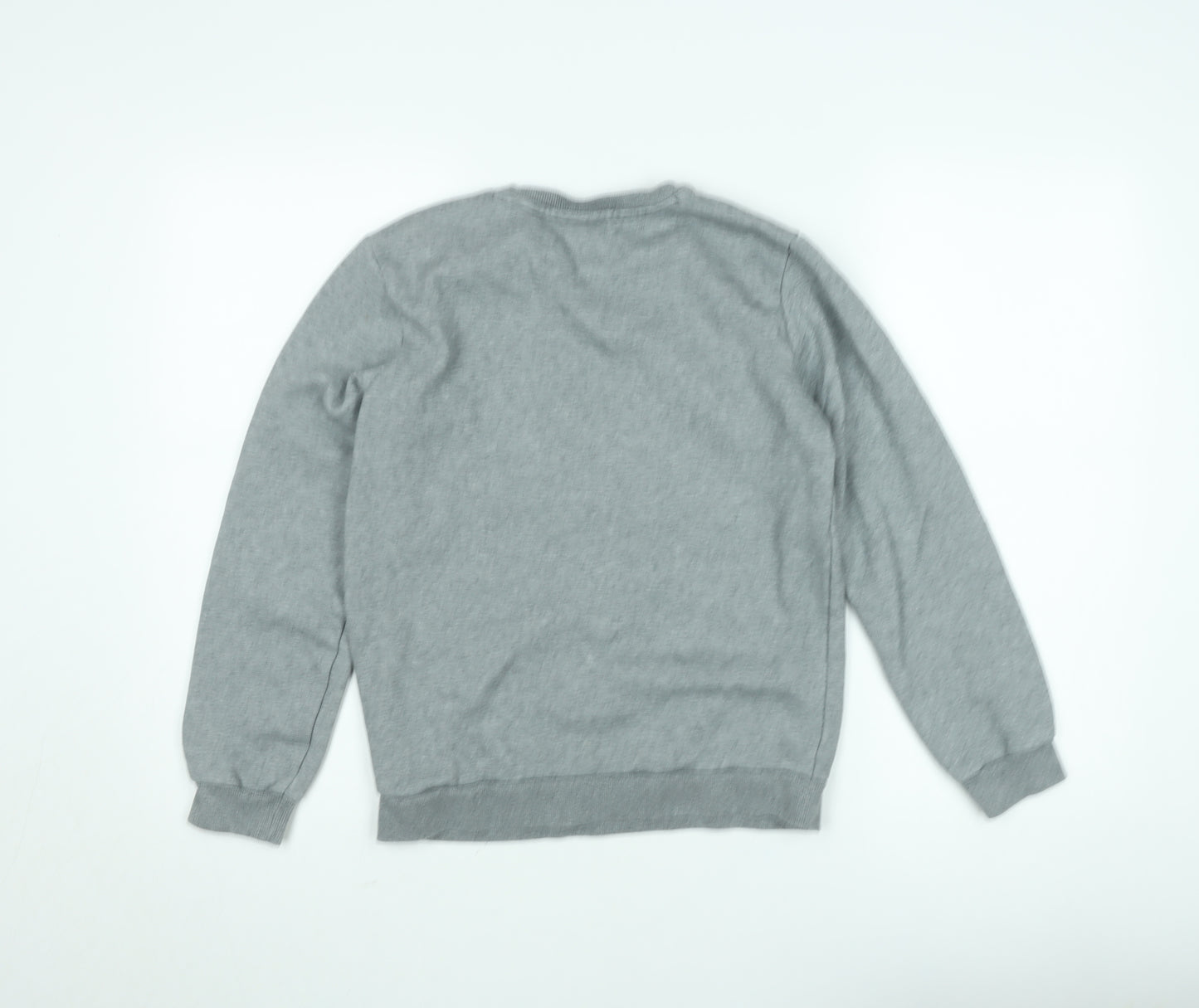 Puma Boys Grey Logo Fleece Sweatshirt 13-14 Years Pullover Crew Neck