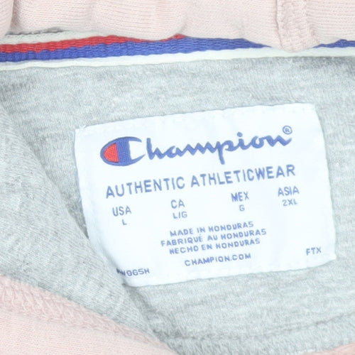 Champion Women’s Pink Pullover Hoodie Size L Cotton Blend