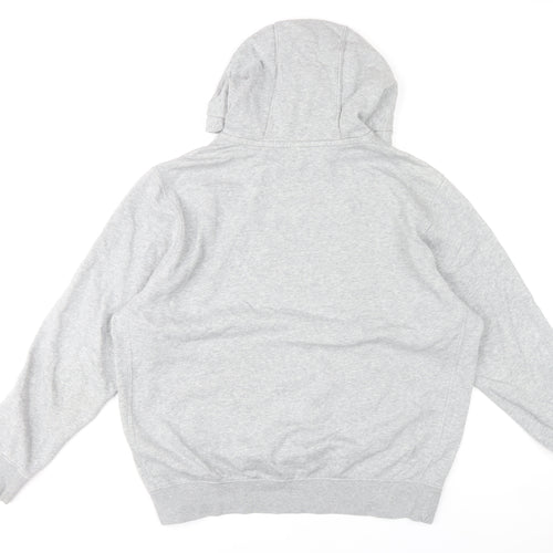 Nike Mens Grey Pullover Hoodie L Sports Graphic Fleece Sweatshirt