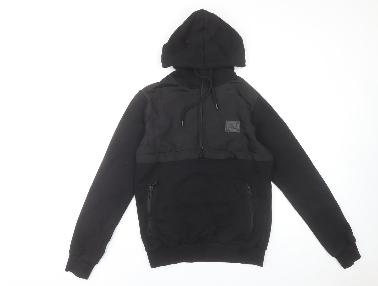 Supply & Demand Men's Black XS Pullover Hoodie with Zip Pockets