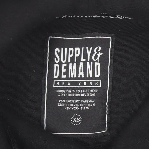 Supply & Demand Men's Black XS Pullover Hoodie with Zip Pockets