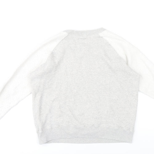 Jack Wills Women’s Grey Sweatshirt UK 12 Cotton Blend Crew Neck