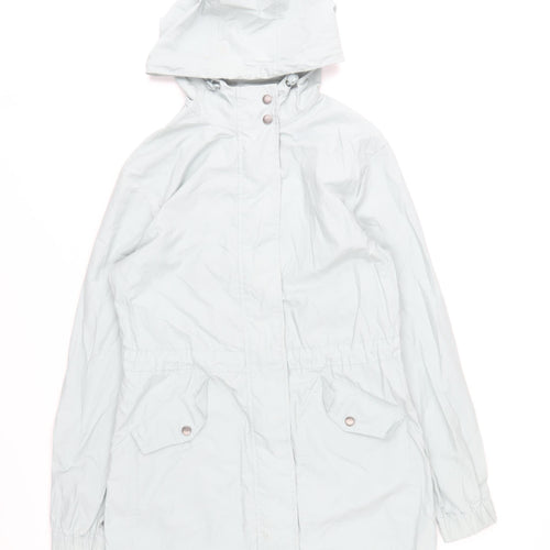 Fat Face Women's Grey Hooded Parka Jacket UK 6 Cotton Blend